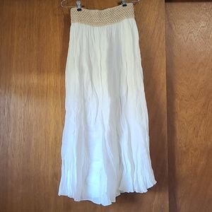 White Cotton Maxi Skirt